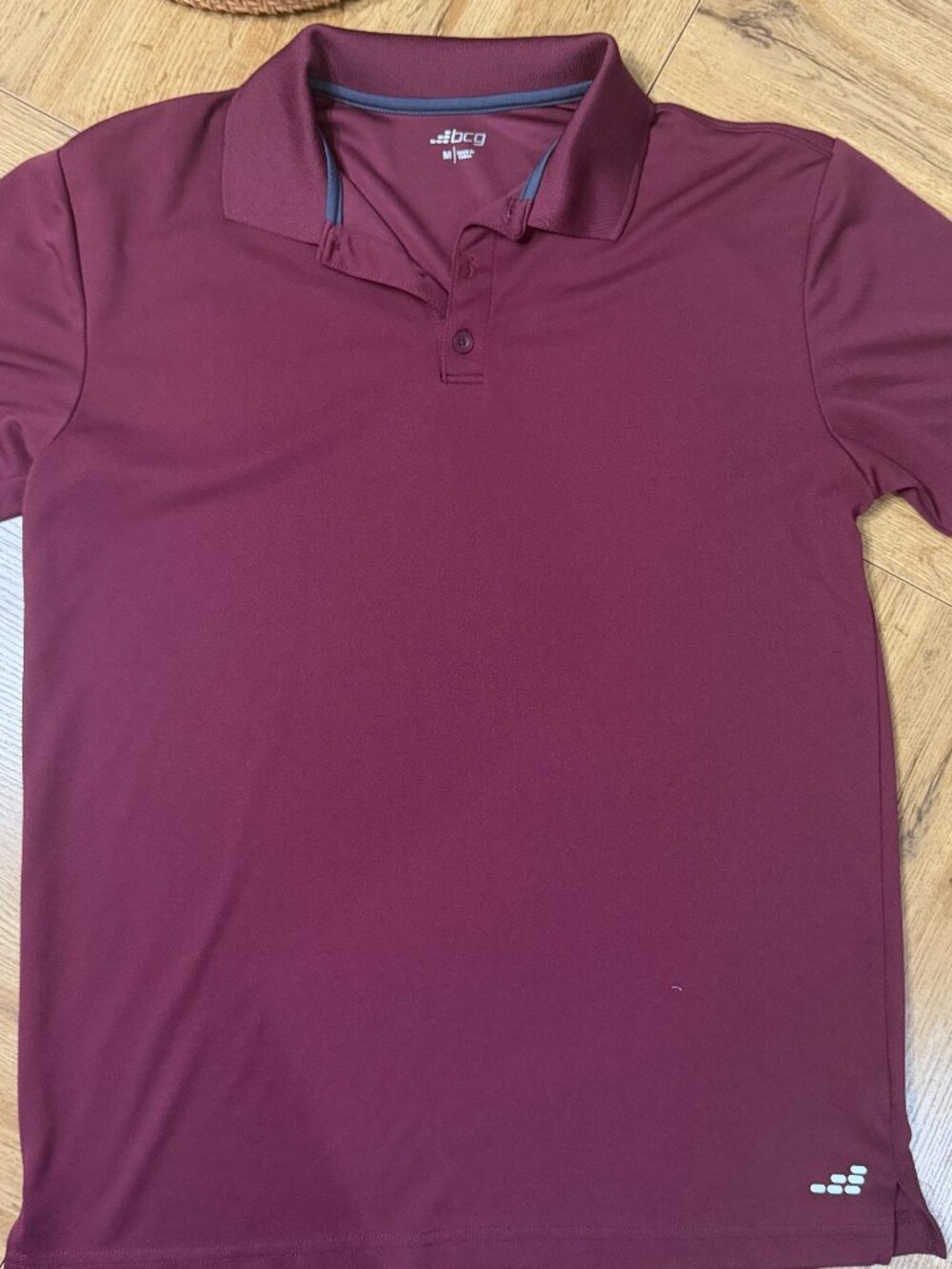 BCG mens maroon polo dri-fit